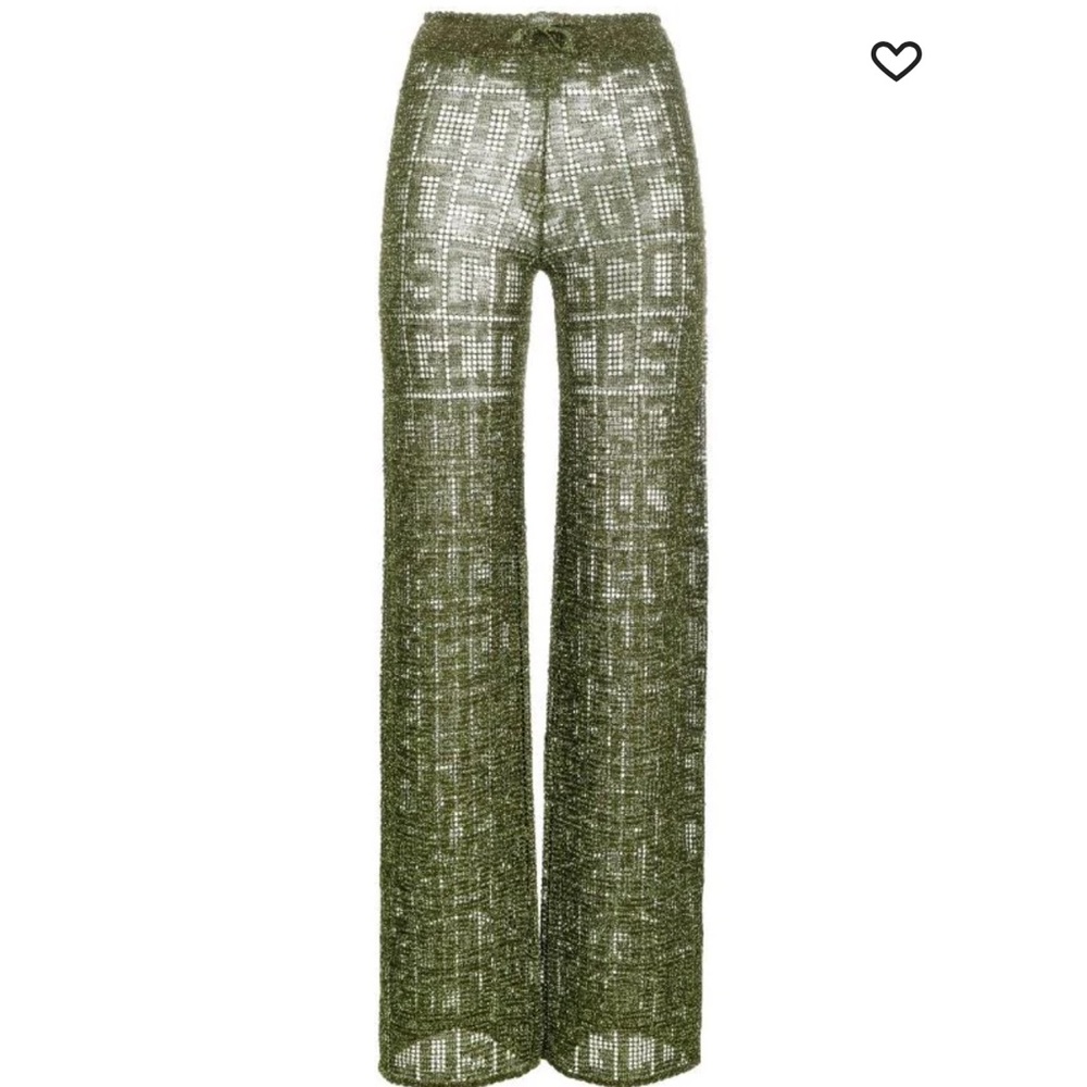 Khaki monogram trousers